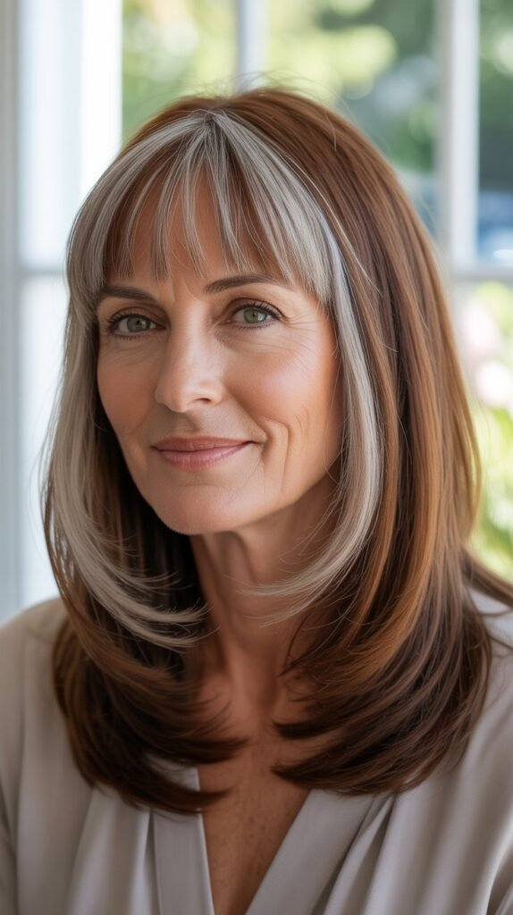 Graduated Bangs with Medium Straight Hair