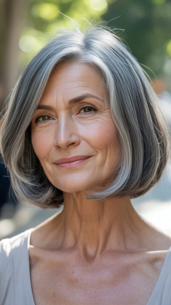 Sleek Gray Bob