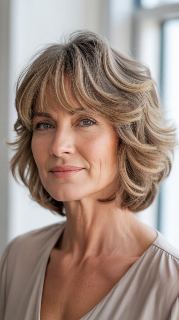 Piecey Fringe with Medium Tousled Bob