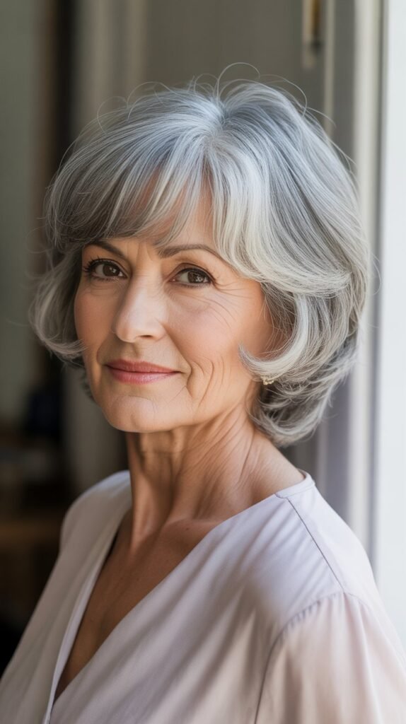 Classic Crop with Side-Swept Bangs