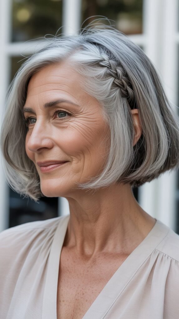 Angled Bob with Nape Braid