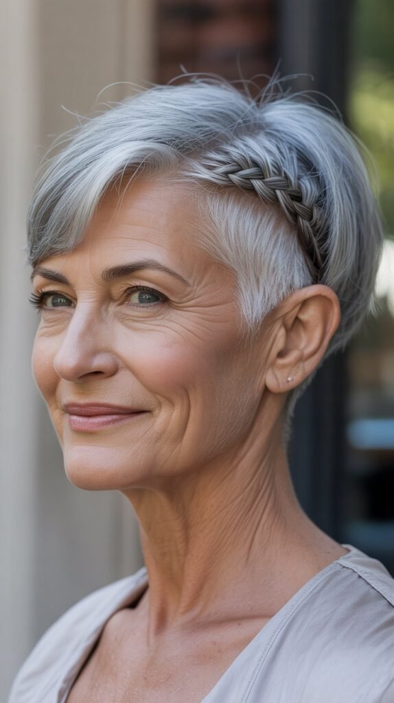 Tapered Cut with Temple Braids