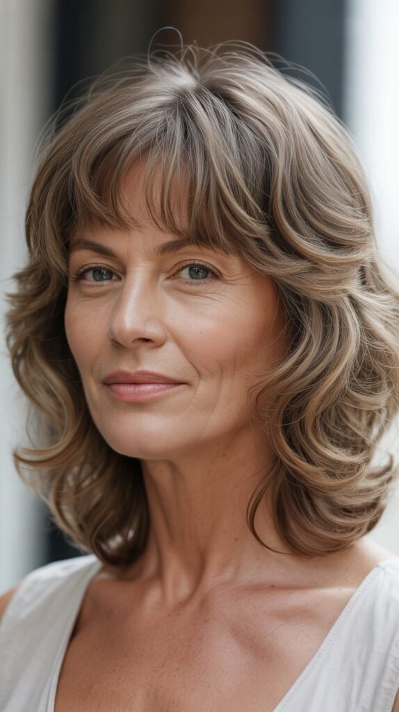 Choppy Baby Bangs with Medium Shag