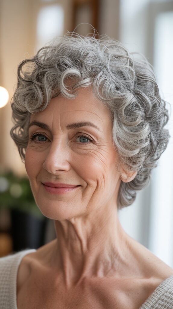 Curly Crown with Tapered Nape