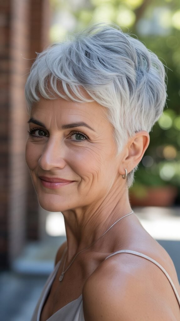 Silver Pixie with Undercut Design