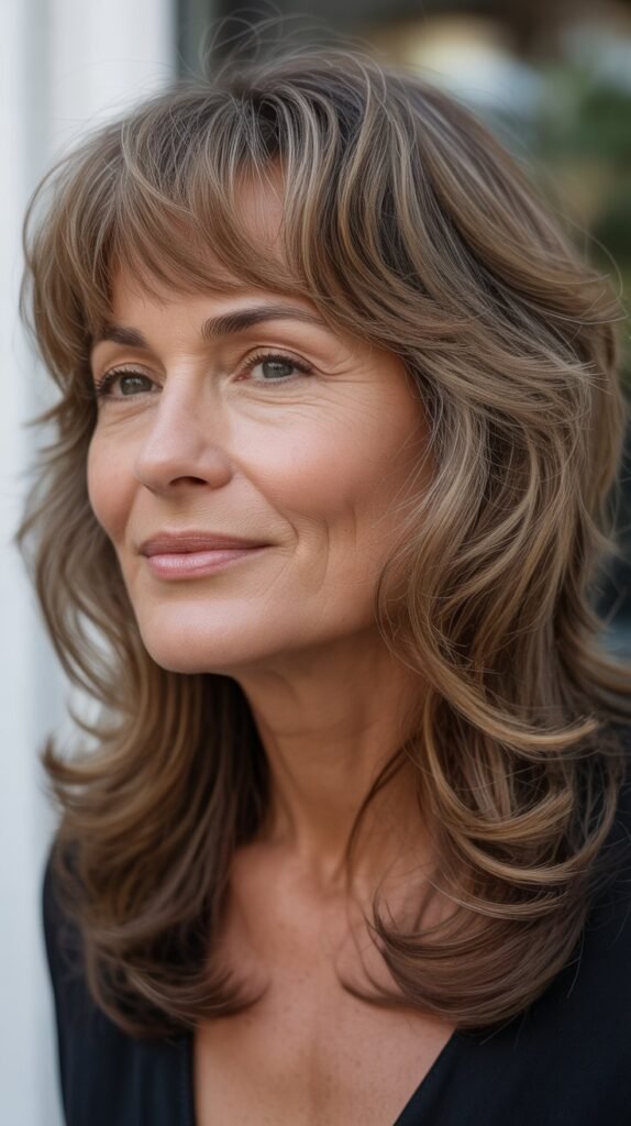 Textured Micro Fringe with Medium Tousled Layers