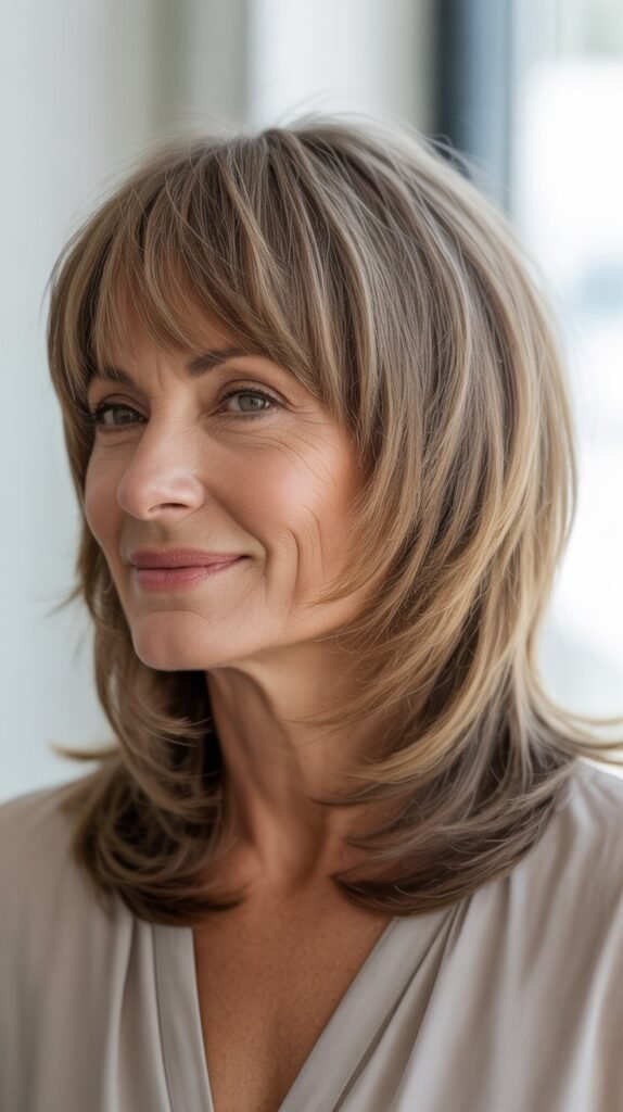 Razored Bangs with Choppy Medium Layers