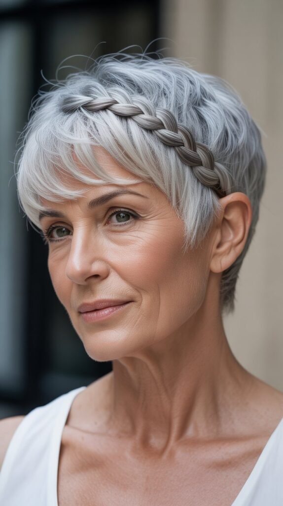 Pixie with Front Braided Accent