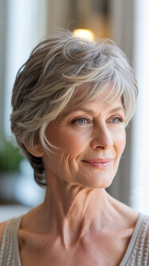 Layered Pixie with Highlights