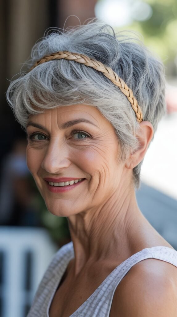 Textured Pixie with Halo Braid