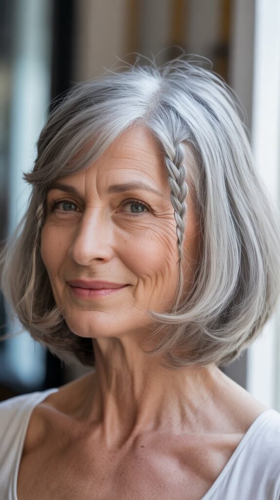 Feathered Bob with Front Corner Braids