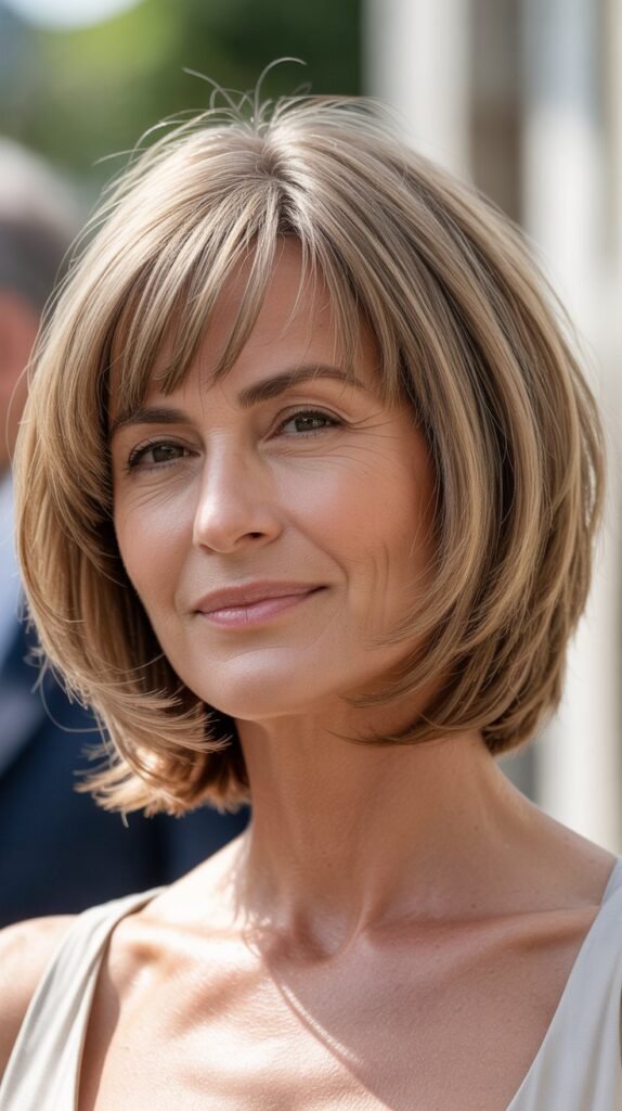 Asymmetric Long Bangs with Medium Layered Bob