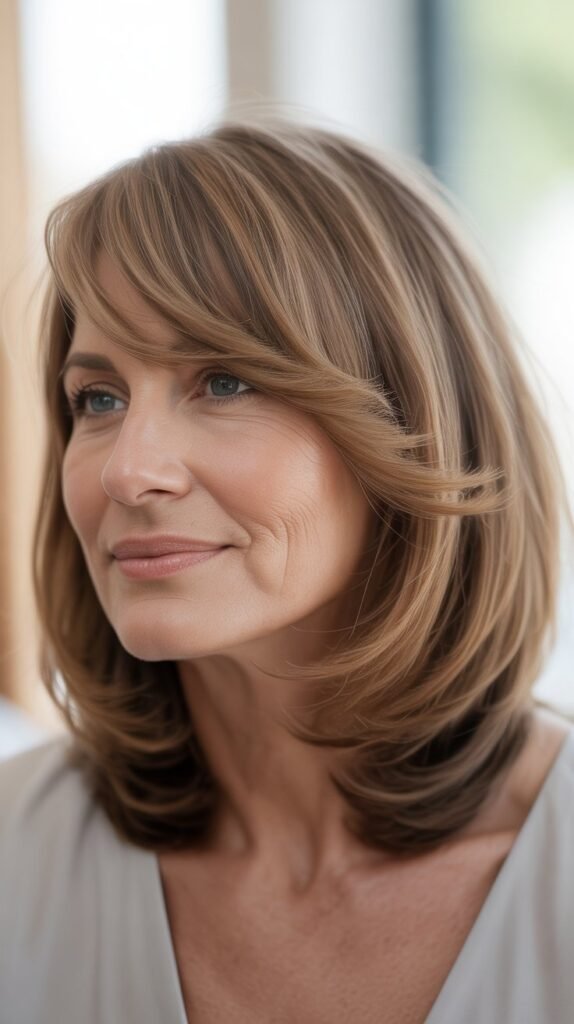 Angled Side Bangs with Medium A-Line Cut