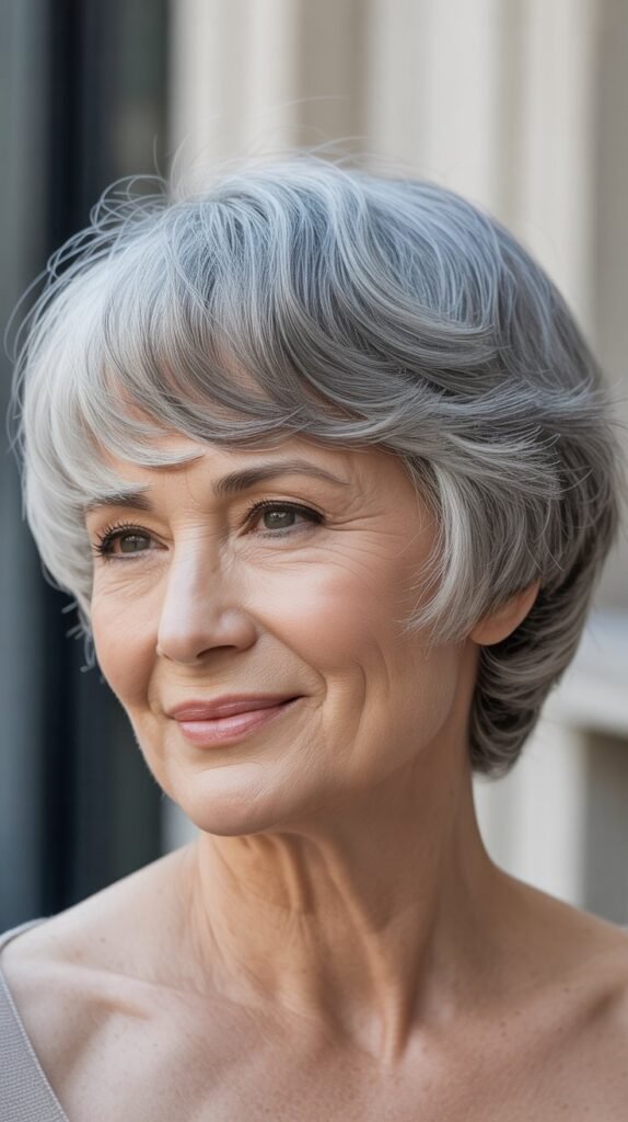 Classic Pixie Cut with Side-Swept Bangs