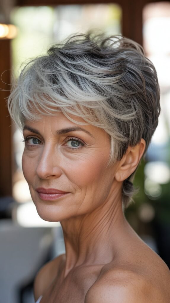 Textured Crop with Silver Highlights