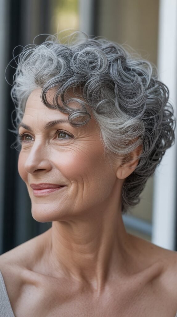 Curly Side-Swept Pixie