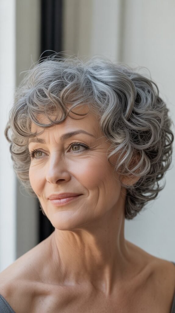 Curly Layered Pixie Bob