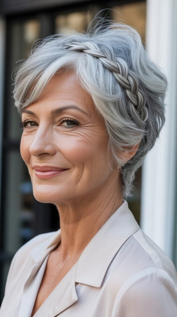 Stunning Short Hairstyles for Women Over 70 With Braids for a Unique Twist