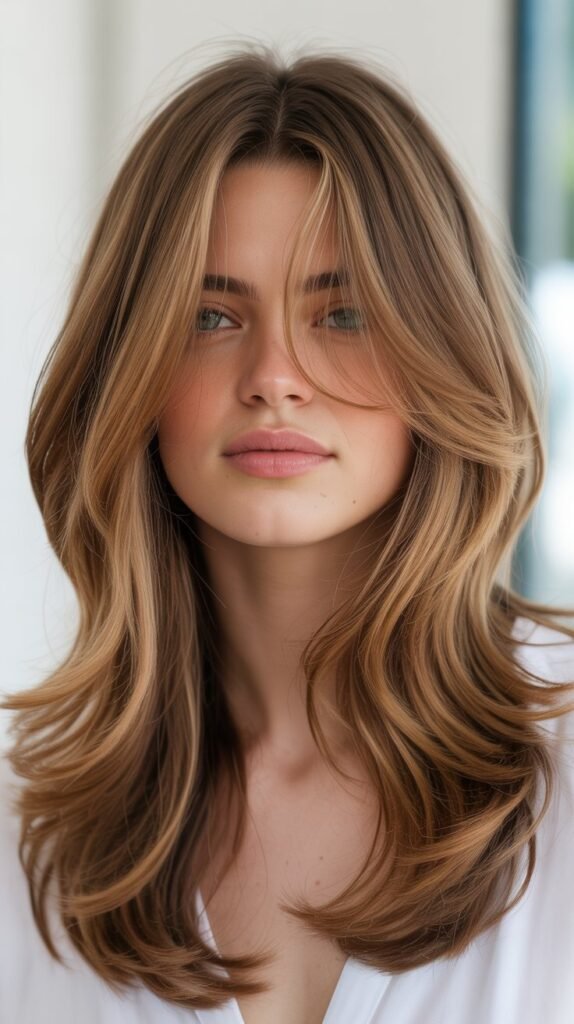 Invisible Layers with Asymmetrical Long Bangs