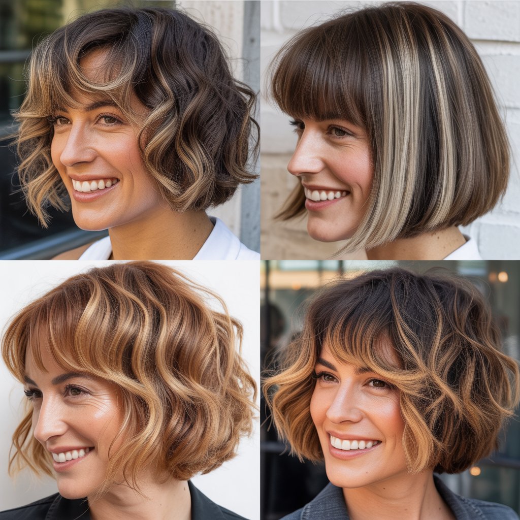 Dimensional Bob with Highlighted Side Fringe
