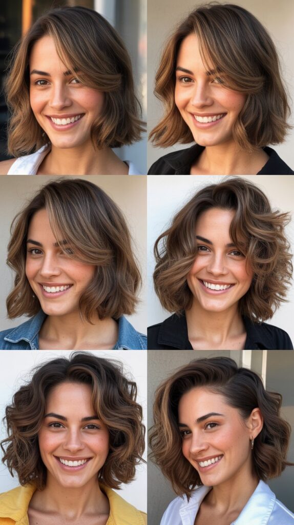  Side-Parted Lob with Swoopy Layers