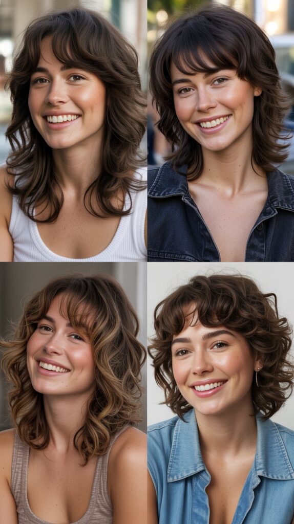  Layered Shag with Wispy Curtain Bangs