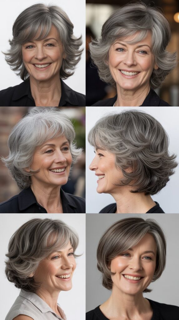 31 Trendy Hairstyles for Women Over 60 That Make You Look Younger 8 Feathered Layers