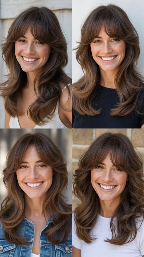 Curtain Bangs with Graduated Layers