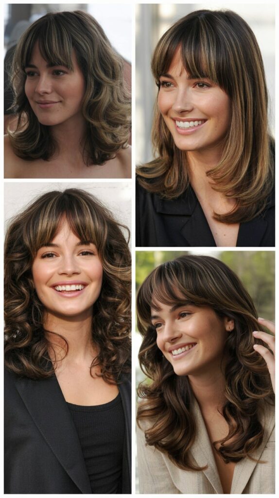 Classic Curtain Bangs With Long Layers