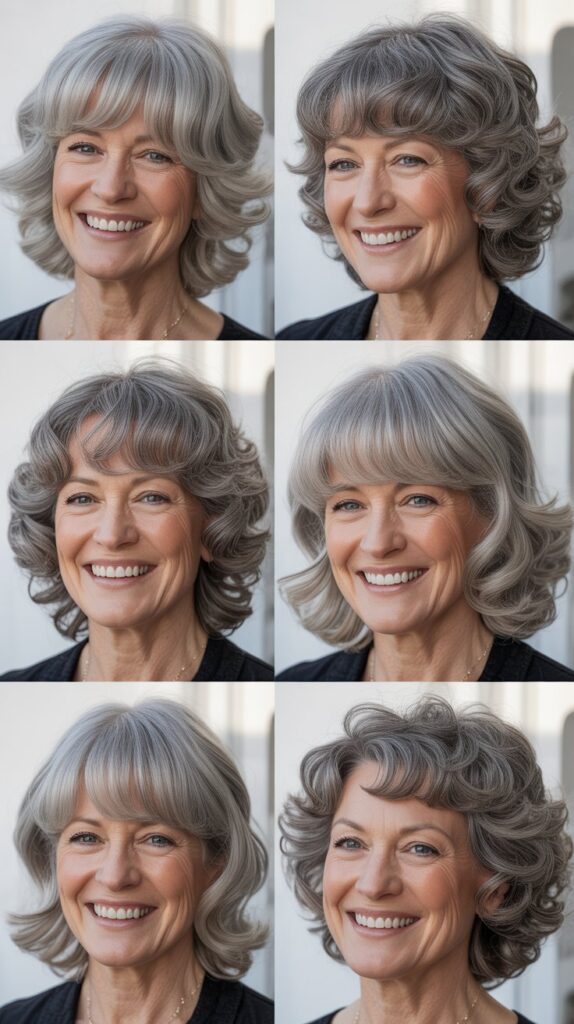 30 Youthful Medium-Length Hairstyles for Women Over 70 You'll Want to Copy 11 The Wavy Midi with Curtain Bangs