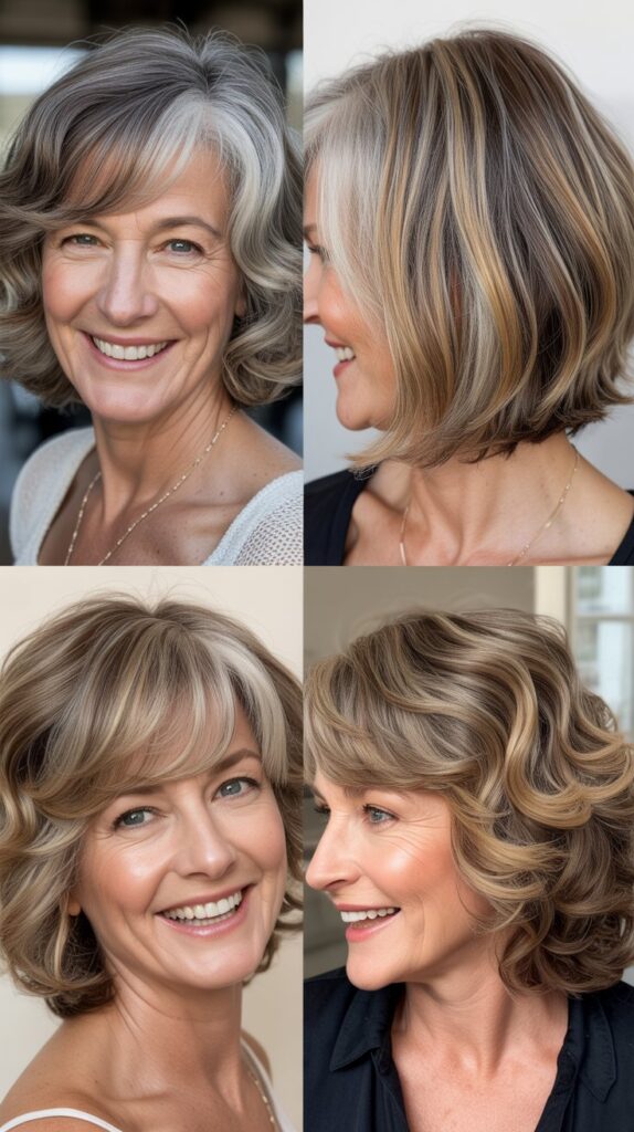31 Trendy Hairstyles for Women Over 60 That Make You Look Younger 15 Layered Lob with Highlights