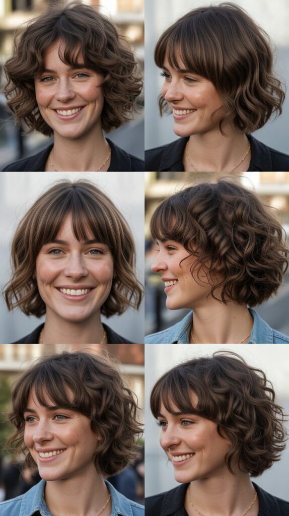Shaggy Lob with Bottleneck Bangs