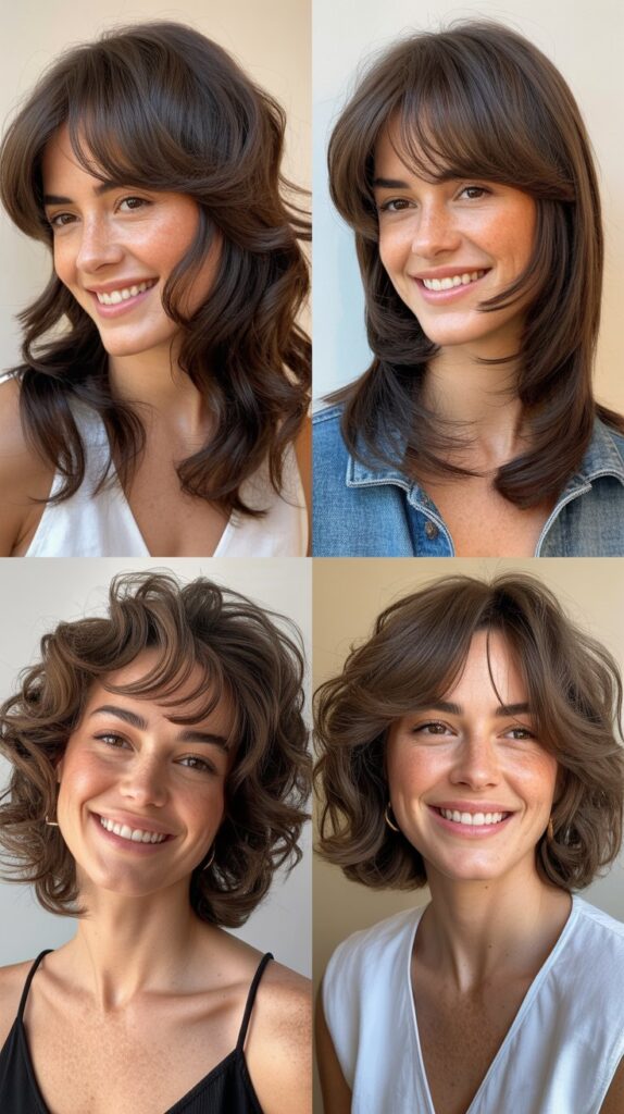  Wispy Side-Swept Bangs with Feathered Layers