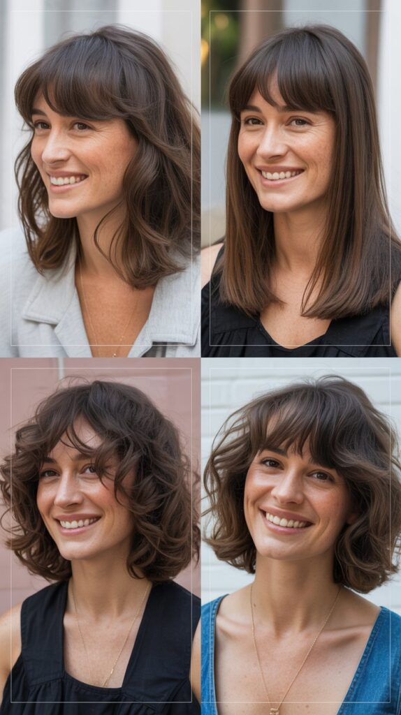 Layered Collarbone Cut with Curtain Fringe