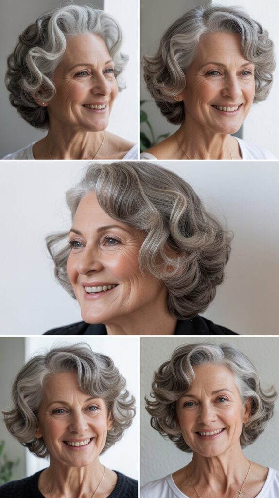 30 Youthful Medium-Length Hairstyles for Women Over 70 You'll Want to Copy 8 The Elegant Side Part with Loose Curls