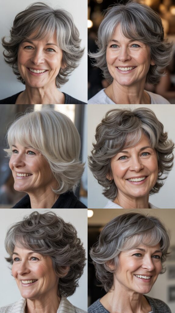 31 Trendy Hairstyles for Women Over 60 That Make You Look Younger 11 Layered Shag with Curtain Bangs