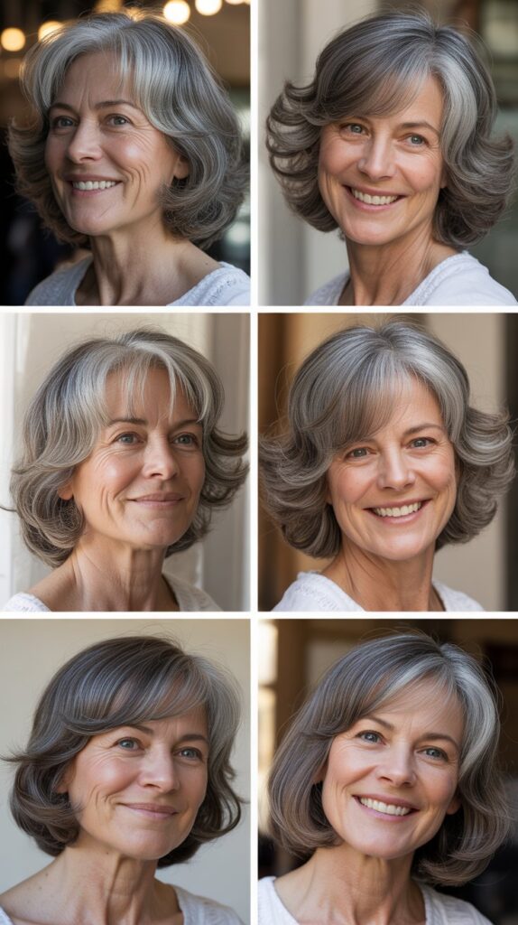 31 Trendy Hairstyles for Women Over 60 That Make You Look Younger 5 The Shaggy Lob (Long Bob)