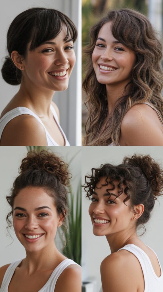 Classic Low Bun with Side-Swept Bangs