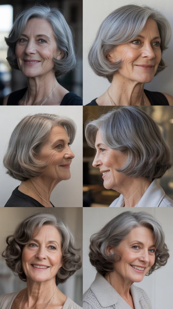30 Youthful Medium-Length Hairstyles for Women Over 70 You'll Want to Copy 16 The One-Length Bob with Slight Bend