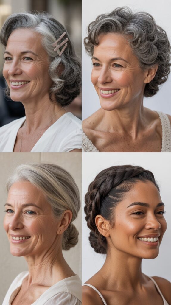 31 Trendy Hairstyles for Women Over 60 That Make You Look Younger 30 Half-Up Half-Down Styles