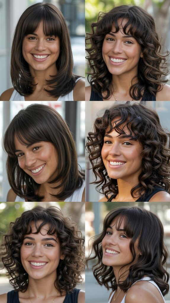 U-Shaped Layers with Center-Parted Bangs