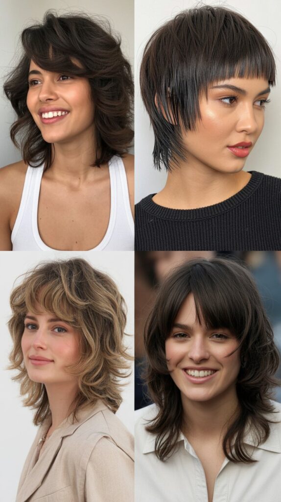 25 Stylish Mid-Length Hairstyles with Layers and Bangs That Look Expensive 15 Razor-Cut Layers with Piecey Bangs