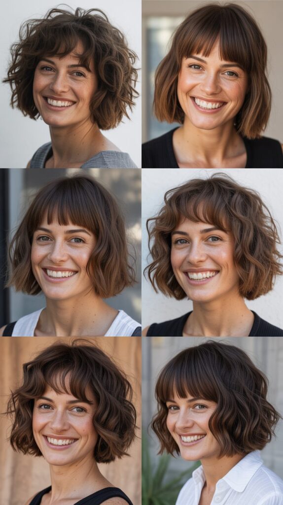 Shaggy Lob with Bottleneck Bangs