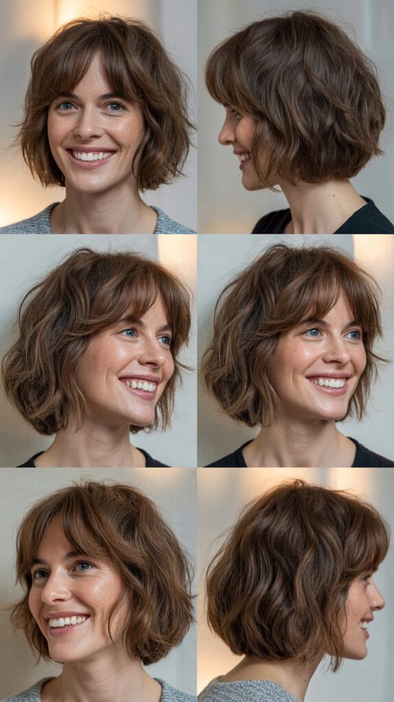 Shaggy Bob with Grown-Out Bangs