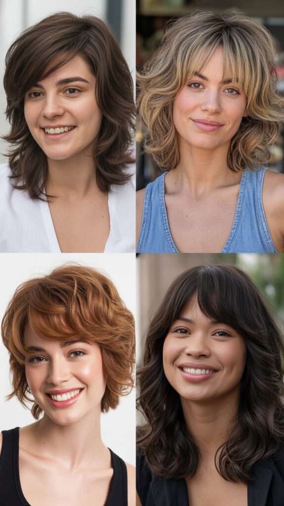  Shaggy Layers with Side Bangs