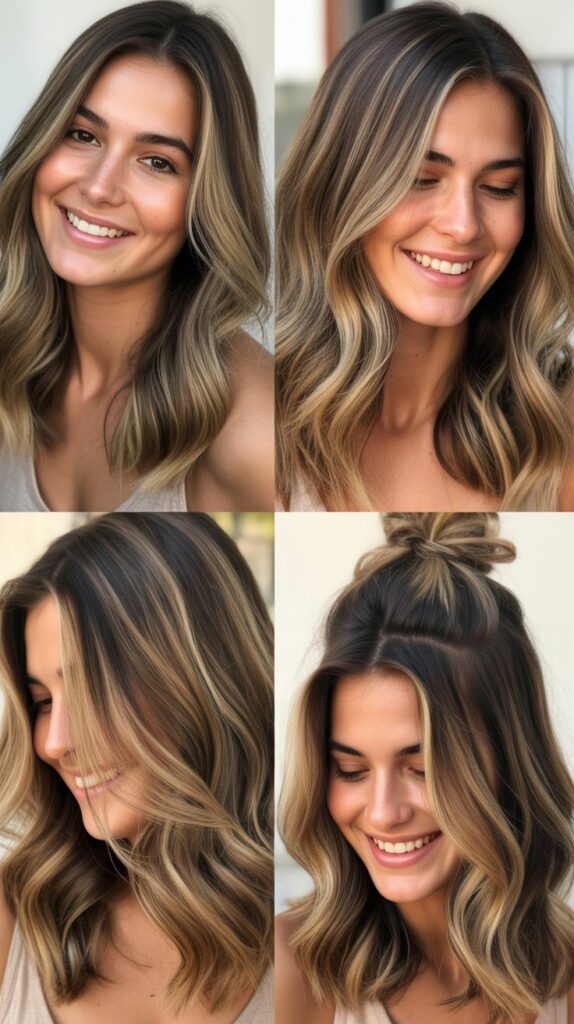  Lob with Balayage Highlights