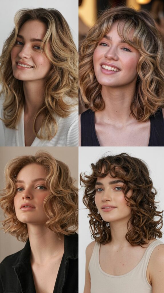 Wavy Hair Face-Framing Layers