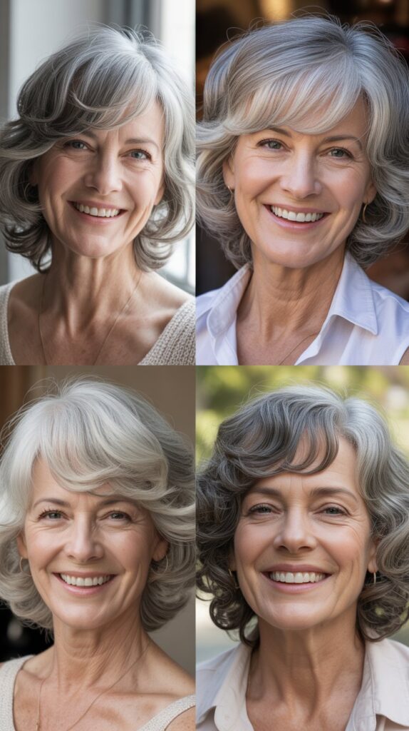 30 Youthful Medium-Length Hairstyles for Women Over 70 You'll Want to Copy 3 Soft Side-Swept Bangs with Medium Layers
