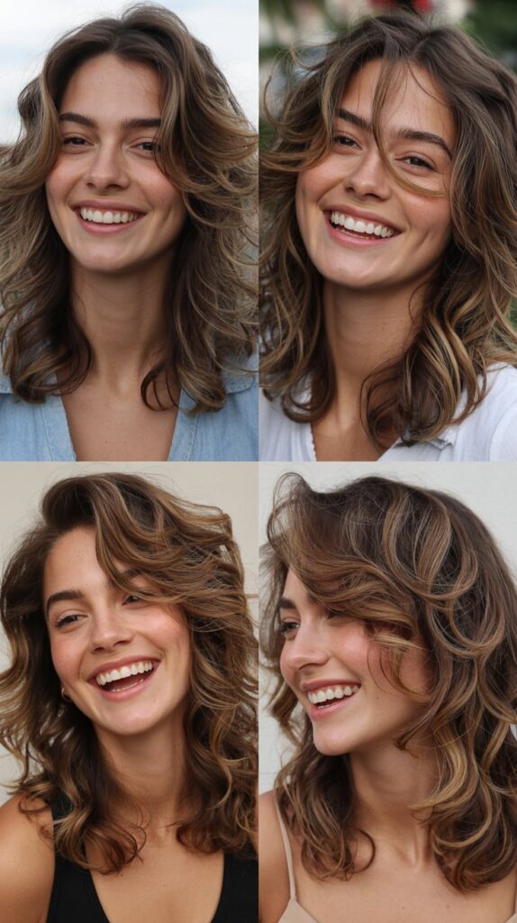 50 Long Layered Haircuts to Try—Front & Back Views 31 Swoopy Layers with Movement