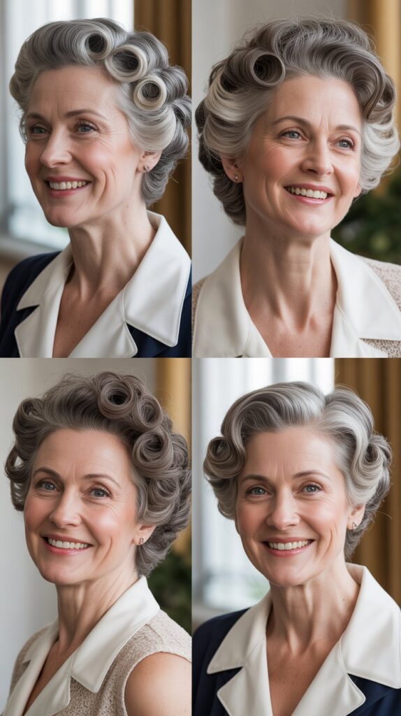 31 Trendy Hairstyles for Women Over 60 That Make You Look Younger 26 Vintage-Inspired Victory Rolls